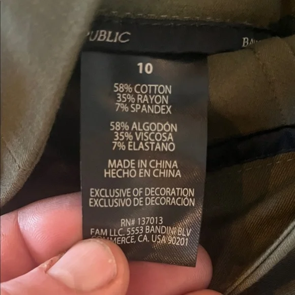 Banana Republic Forest Green Straight Cropped Pants - Picture 5 of 5